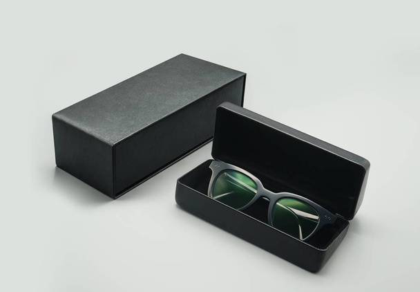 sunglasses in a case, leather box packaging - Photo, image