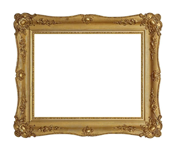 Gouden frame voor schilderijen, spiegels of foto - Foto, afbeelding