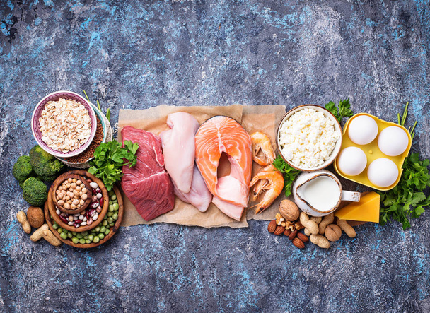 Здоровое питание с высоким содержанием белка
 - Фото, изображение