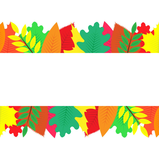 background decorated with colorful autumn leaves - Вектор,изображение