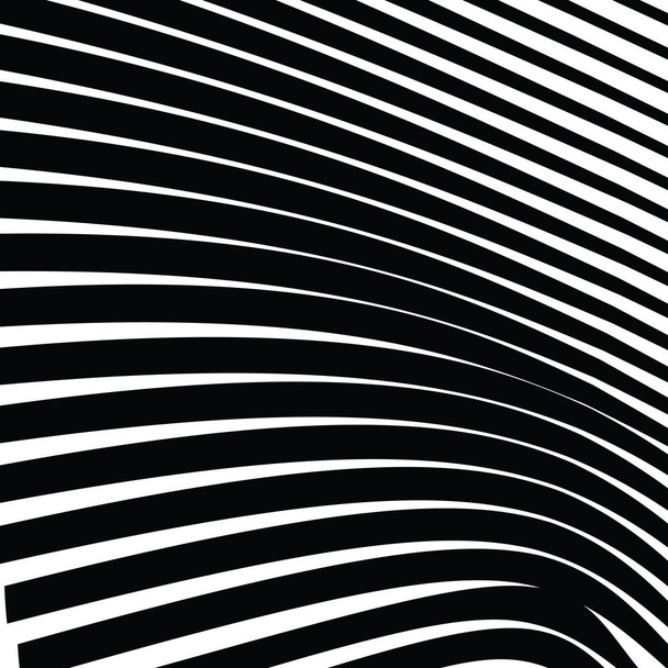 Αφηρημένη στραβωμένος μαύρο και άσπρο φόντο γραμμές - Διάνυσμα, εικόνα