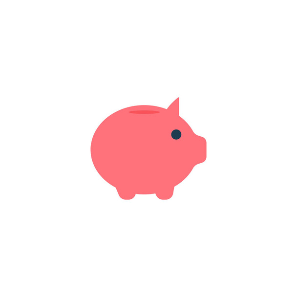 Piggy bank ikon lapos elem. illusztráció: malacka bank ikon lapos elszigetelt tiszta háttér a web mozgatható app logo design. - Fotó, kép