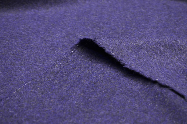 Fato de tecido, azul escuro, melange de alpaca e lã
. - Foto, Imagem
