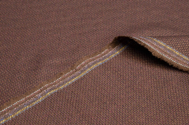 Costume tissu, tweed bordeaux-marron de laine
. - Photo, image