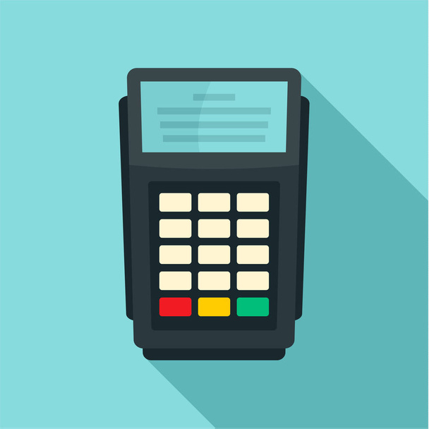 Pos bank payment terminal icon, flat style - Vector, Image