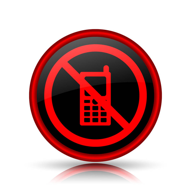 携帯電話は、アイコンを制限されています。白い背景の上のインター ネット ボタン - 写真・画像