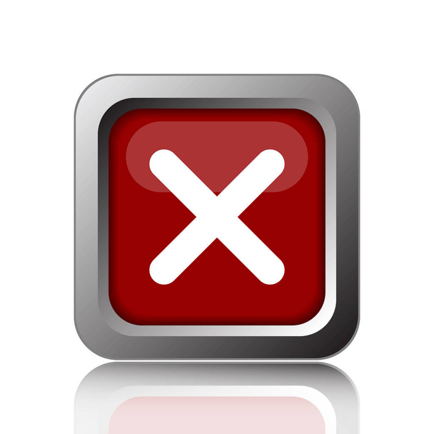 X-Bezárás ikonra. Internet gomb fehér háttere - Fotó, kép