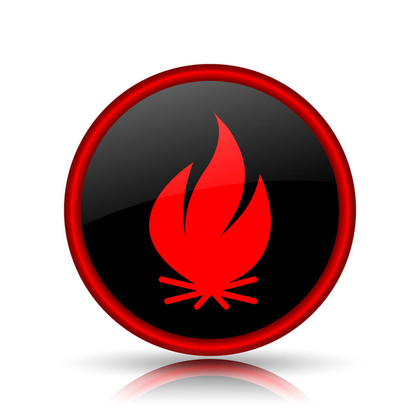 Fire icon. Internet button on white background - Photo, Image