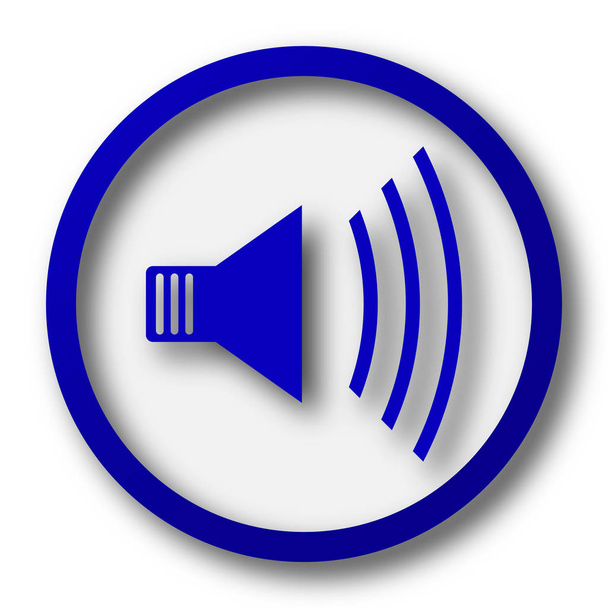 Icona dell'oratore. Pulsante internet blu su sfondo bianco
 - Foto, immagini