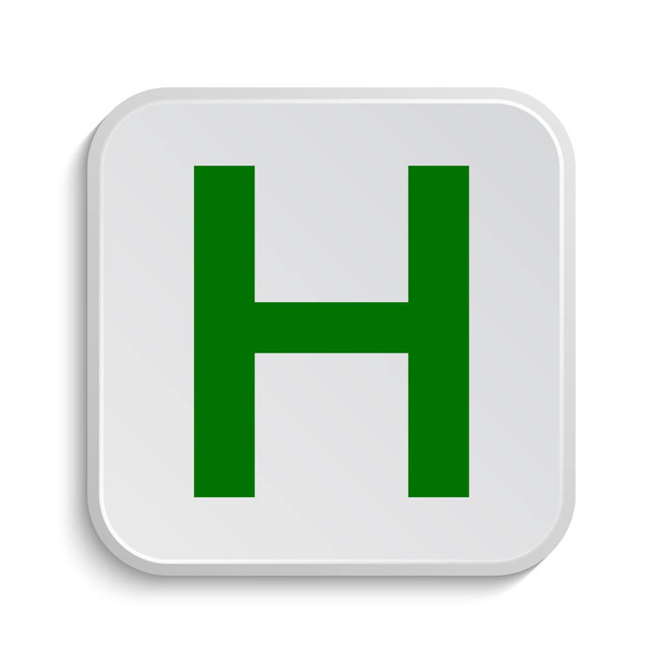 Sairaalan ikoni. Internet-painike valkoisella taustalla
 - Valokuva, kuva