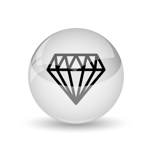 Diamant pictogram. Internet knop op witte pagina - Foto, afbeelding