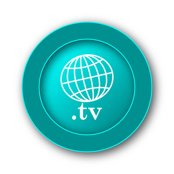 .het pictogram van de TV. Internet knop op witte pagina - Foto, afbeelding