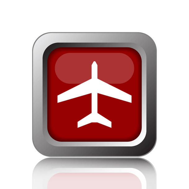 Flugzeug-Symbol. Internet-Taste auf weißem Hintergrund - Foto, Bild