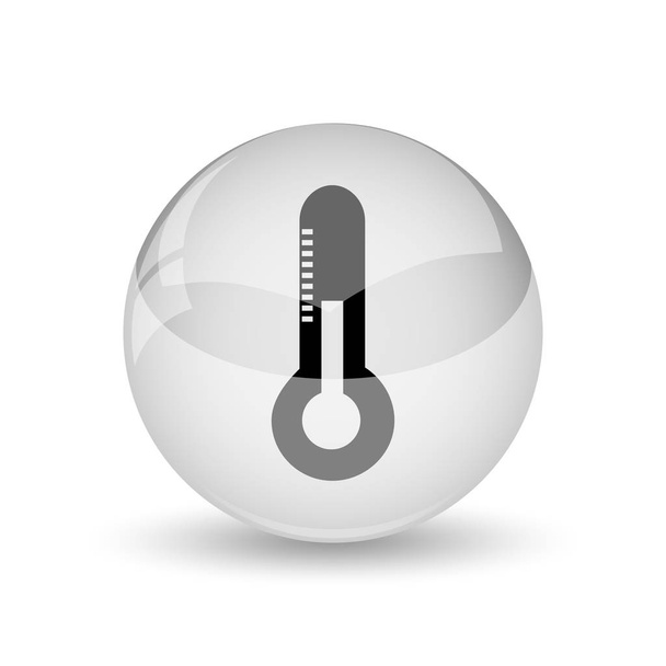 温度計のアイコン。白い背景がある [インターネット] ボタン - 写真・画像