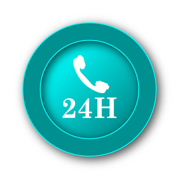 icona del telefono 24H. Pulsante Internet sul backgroun bianco
 - Foto, immagini