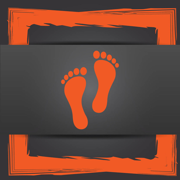 Foot print icon. Internet button on grey background - Photo, Image
