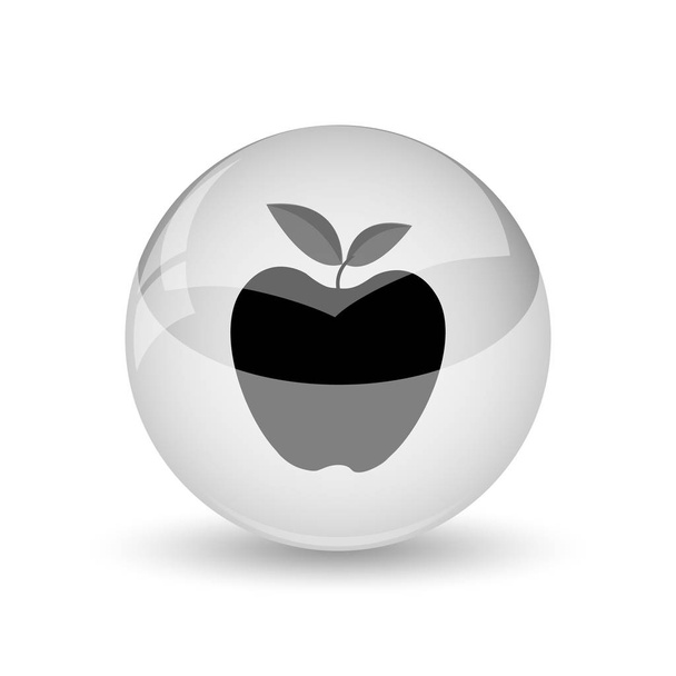 リンゴのアイコン。白い背景がある [インターネット] ボタン - 写真・画像
