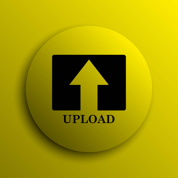 Subir icono. Botón amarillo internet
 - Foto, Imagen