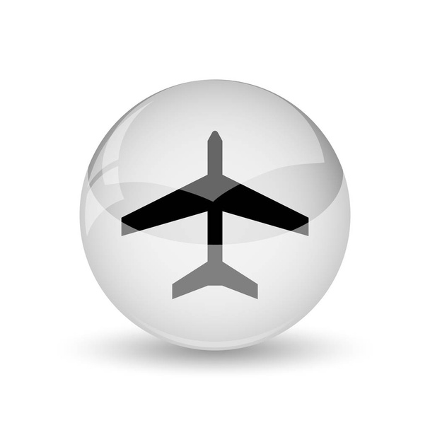 Icona dell'aereo. Pulsante Internet sul backgroun bianco
 - Foto, immagini