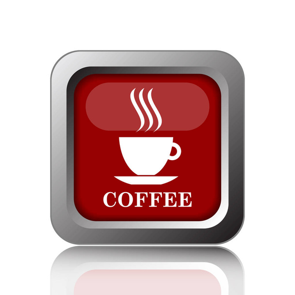 Coffee cup icon. Internet button on white backgroun - Photo, Image