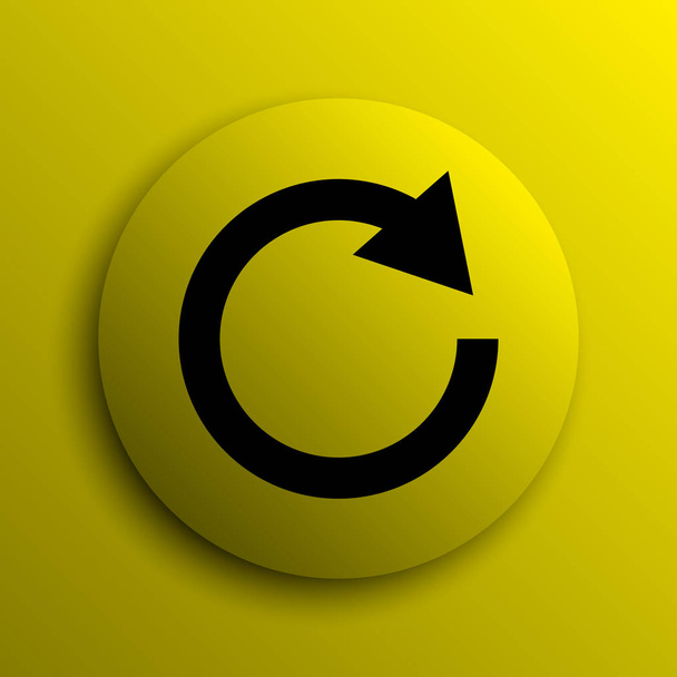 Φορτώσετε ένα εικονίδιο με το βέλος. Κίτρινο κουμπί στο διαδίκτυο - Φωτογραφία, εικόνα