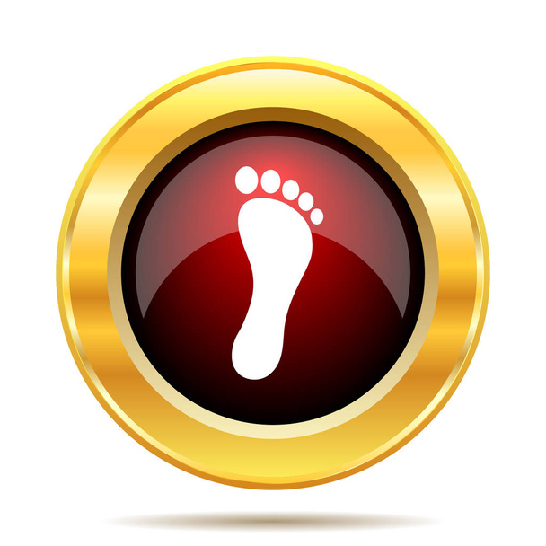 Icono de huella de pie. Botón de Internet sobre fondo blanco
 - Foto, Imagen