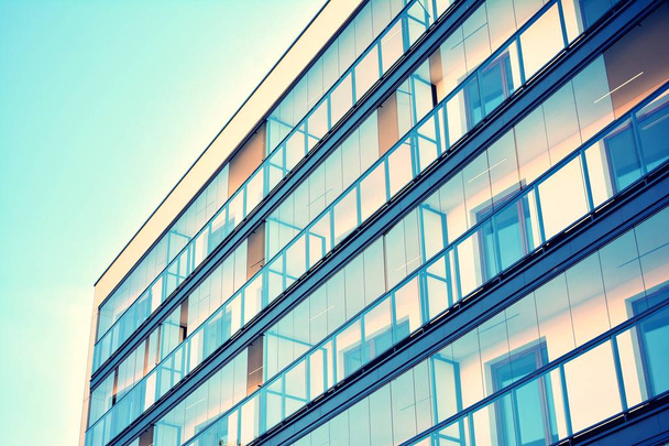 Modern apartment building exterior. Retro colors stylization - Photo, Image
