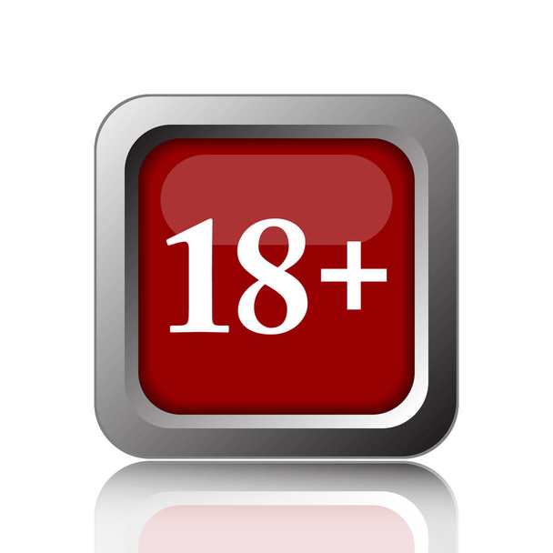 18 plus icon. Internet button on white backgroun - Photo, Image