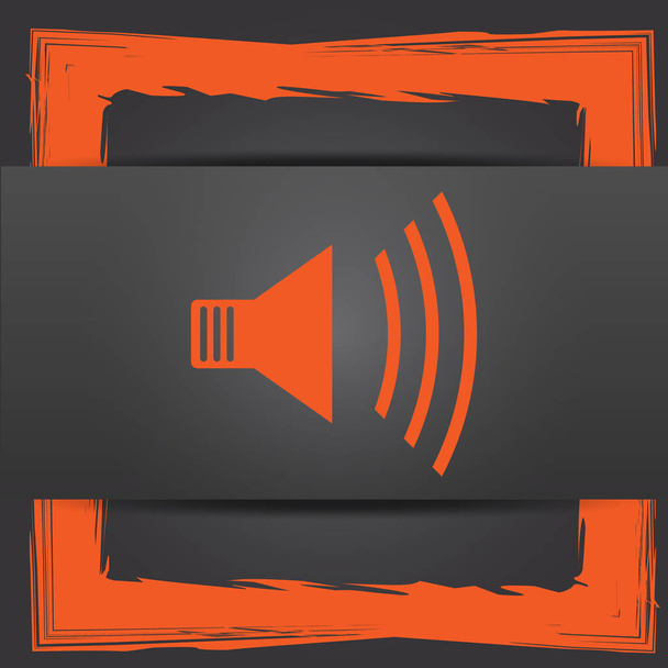 Lautsprecher-Symbol. Internet-Taste auf grauem Hintergrund - Foto, Bild