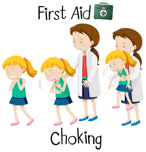First aid for chocking illustration - Vector, Image