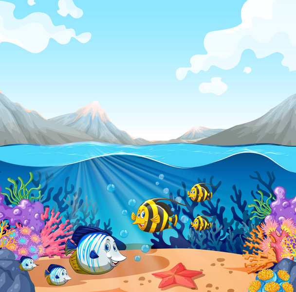 piękne morze podwodne życie ilustracja - Wektor, obraz