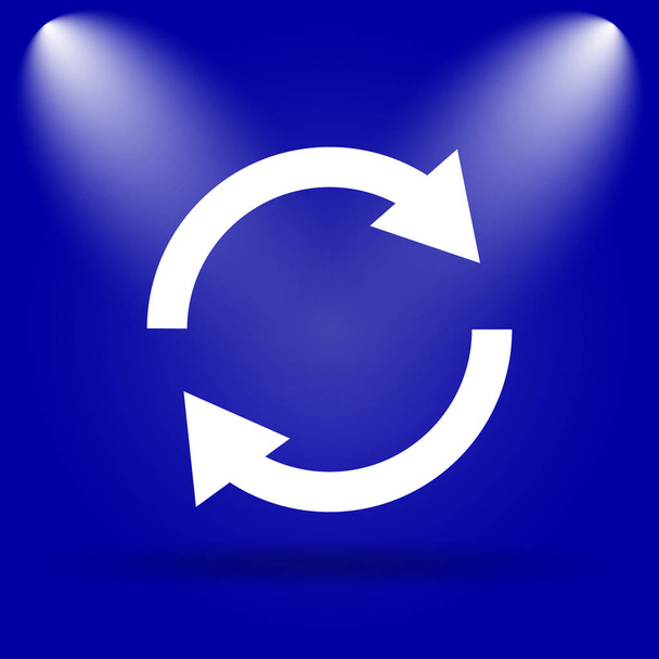 Reload two arrows icon. Flat icon on blue background - Photo, Image