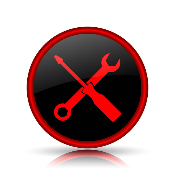 Icono de herramientas. Botón de Internet sobre fondo blanco
 - Foto, Imagen