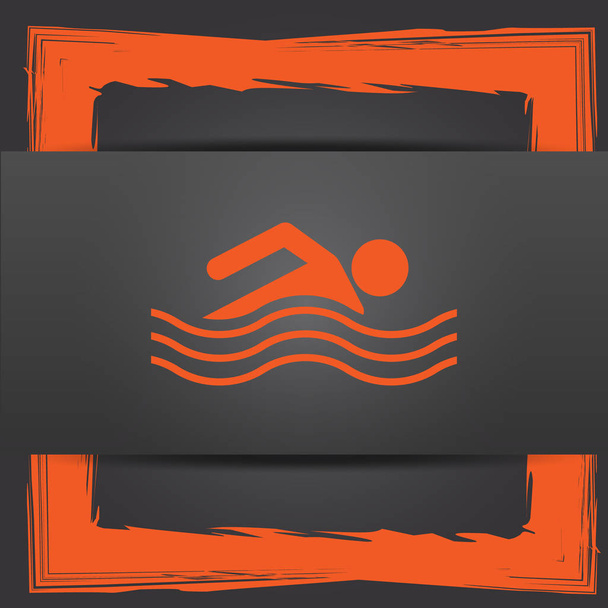 Su spor simgesi. Internet düğmesi gri arka plan üzerinde - Fotoğraf, Görsel