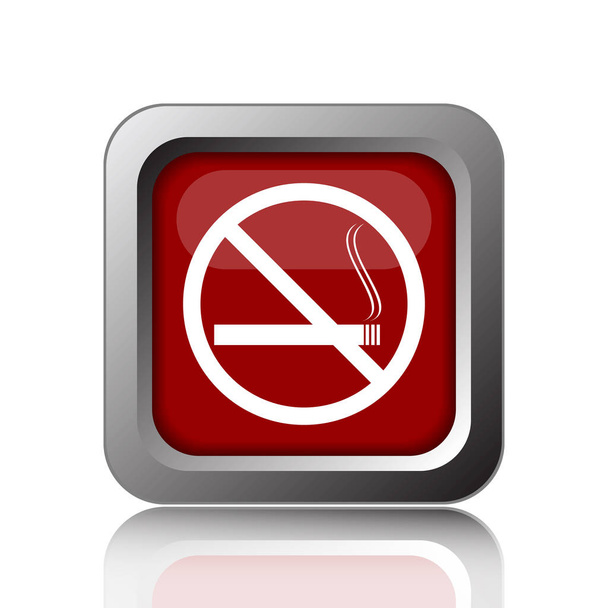 Geen rookvrije pictogram. Internet knop op witte pagina - Foto, afbeelding