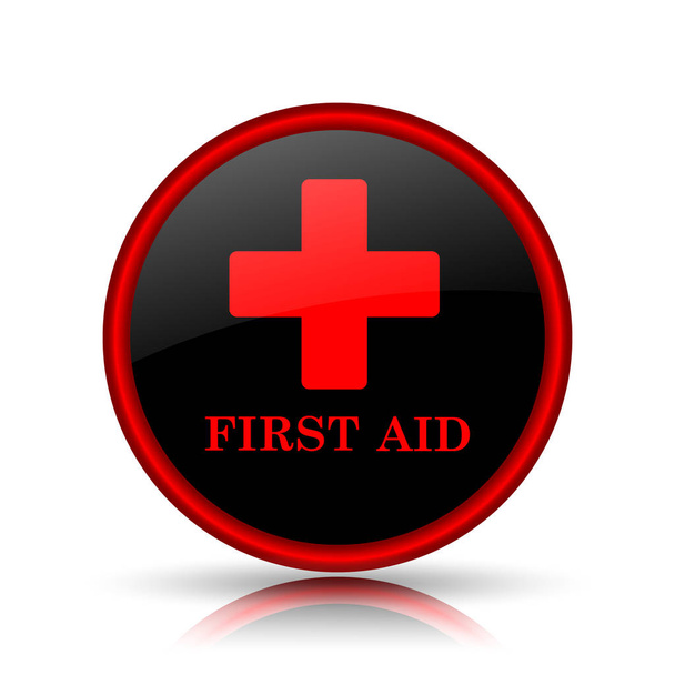 First aid icon. Internet button on white background - Photo, Image