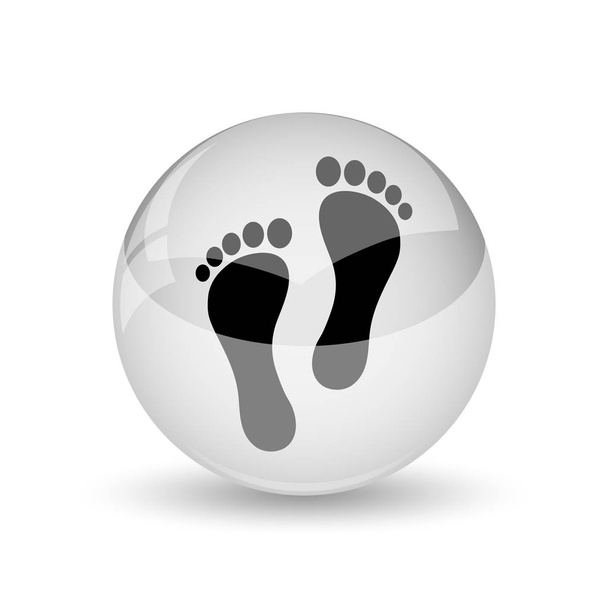 Foot print icon. Internet button on white backgroun - Photo, Image