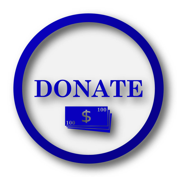 Donate icon. Blue internet button on white background - Photo, Image