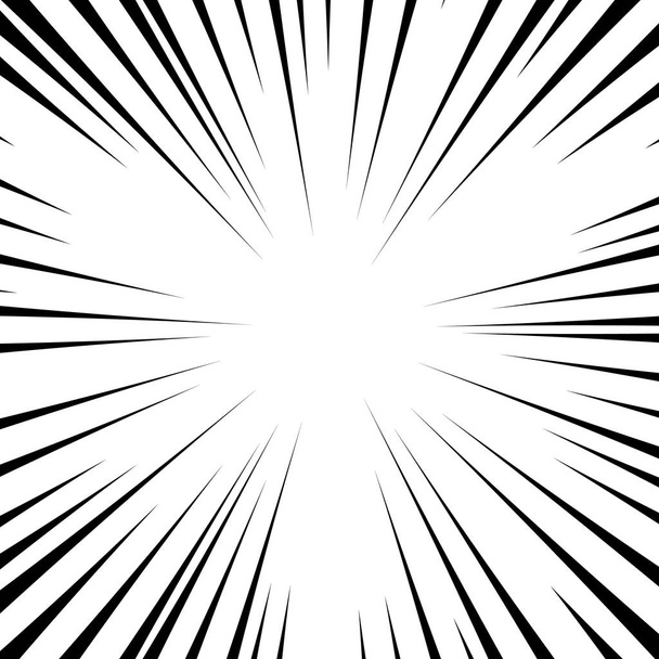 Líneas radiales de fondo sobre fondo blanco. Velocidad del cómic, explosión. Ilustración vectorial para diseño gráfico. Eps 10
. - Vector, Imagen