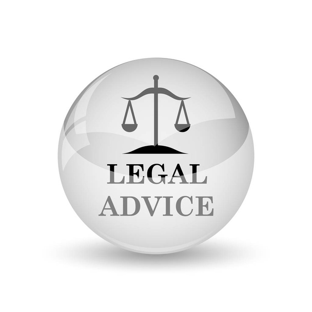 Oikeudellisen neuvonnan kuvake. Internet-painike valkoinen backgroun
 - Valokuva, kuva