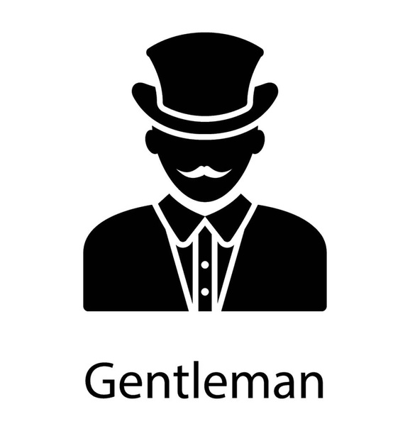 Man with mustache showcasing gentleman icon - Vektör, Görsel