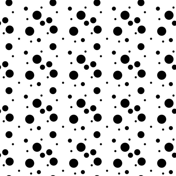 Abstract geometric polka dot seamless. Black circle pattern on white eps10 - Vector, Image