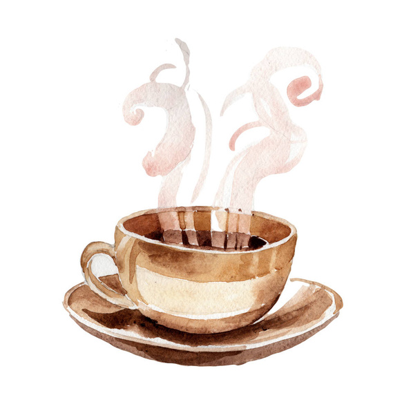 Coffee house in a watercolor style isolated. - Photo, Image
