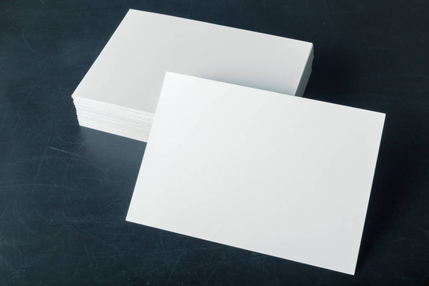 backed paper blank business cards on the stack - Фото, изображение