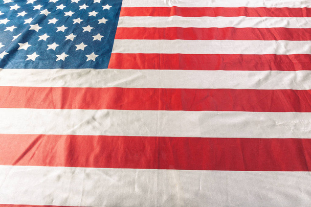 Closeup of ruffled American flag - Foto, imagen