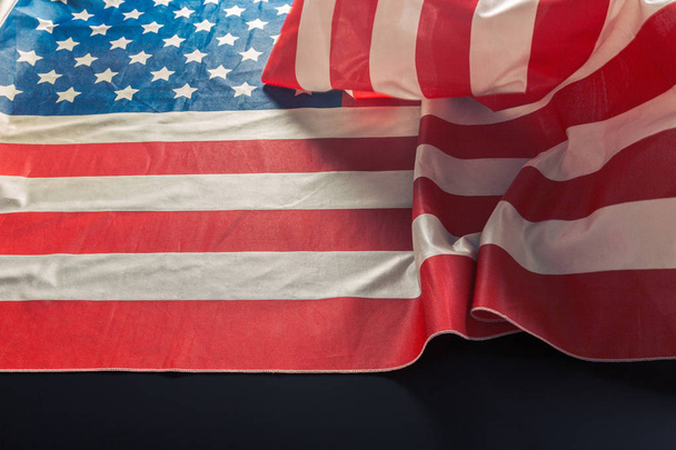 American flag on dark background - 写真・画像