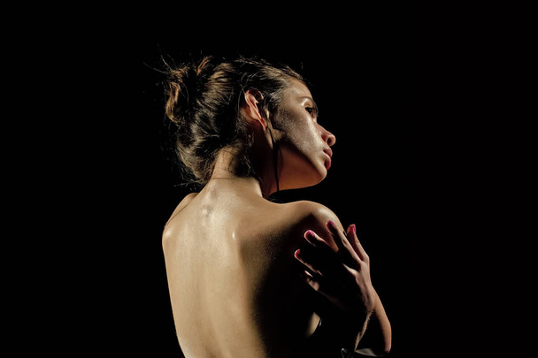 Woman with sensual face and bare back - Photo, Image