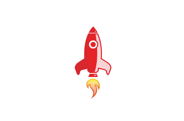 Kreatív Red Rocket Launch Logo Design illusztráció - Vektor, kép