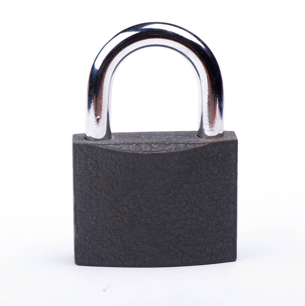 padlock on white background. lock and key - Photo, Image