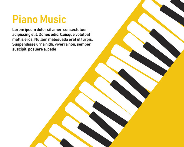 Piano on a yellow background. - Vector, imagen
